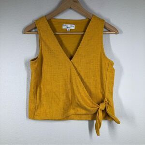 Texture & Thread Madewell Medium Wrap-Tie Tank Top L8969 Yellow Gold XS